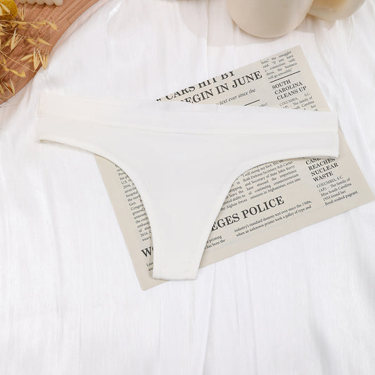 Freedombeauty | Solid Color plus Size Underwear Women's Cotton European and American T-Back Sexy Seamless Breathable Pure Desire Women's Briefs