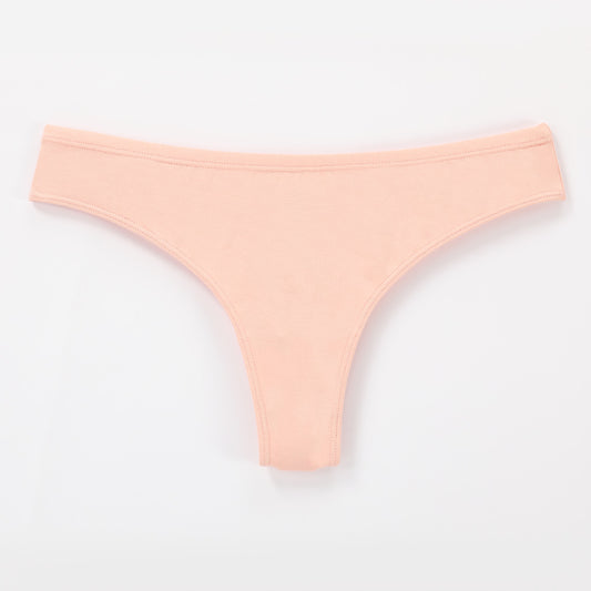 Freedombeauty | Customized Pure Cotton T-Back Women's Combed Cotton Solid Color Women's Briefs Support Small Orders