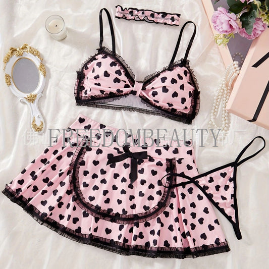 Freedombeauty | Sexy Lingerie Sexy Sexy Nightdress Bow Maid Uniform Sexy Sleepwear Cute Maid Suit Free off