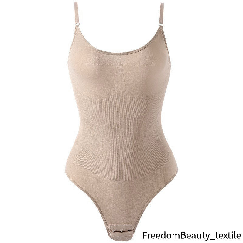 freedombeauty|European and American One-Piece Shapewear Postpartum Abdomen Control Pants Triangle Thong Waist Cincher Hip Lifter Shaping Plus Size Tight One-Piece Bodysuit for Women