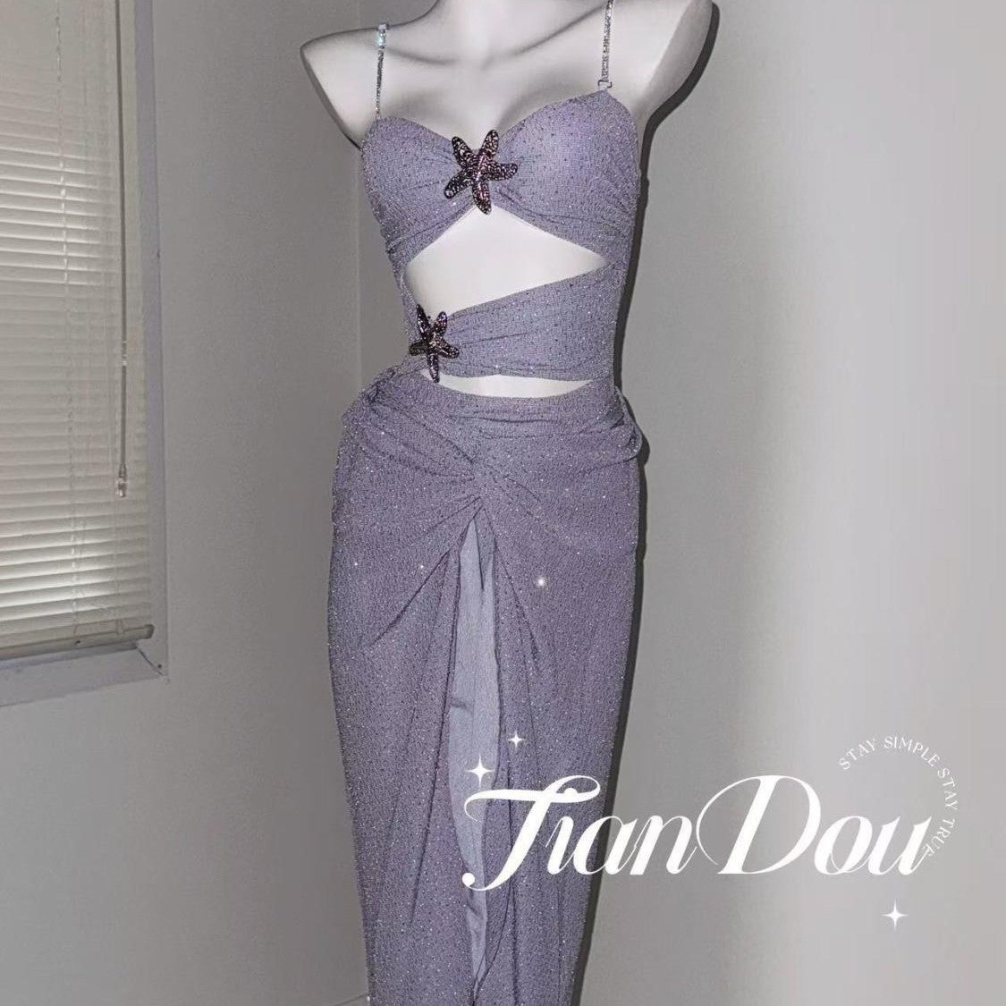 freedombeauty|[Deep Sea Mermaid] Dreamy High-Quality Texture Island Vacation Sexy One-Piece Long Dress Swimsuit Bikini Ins