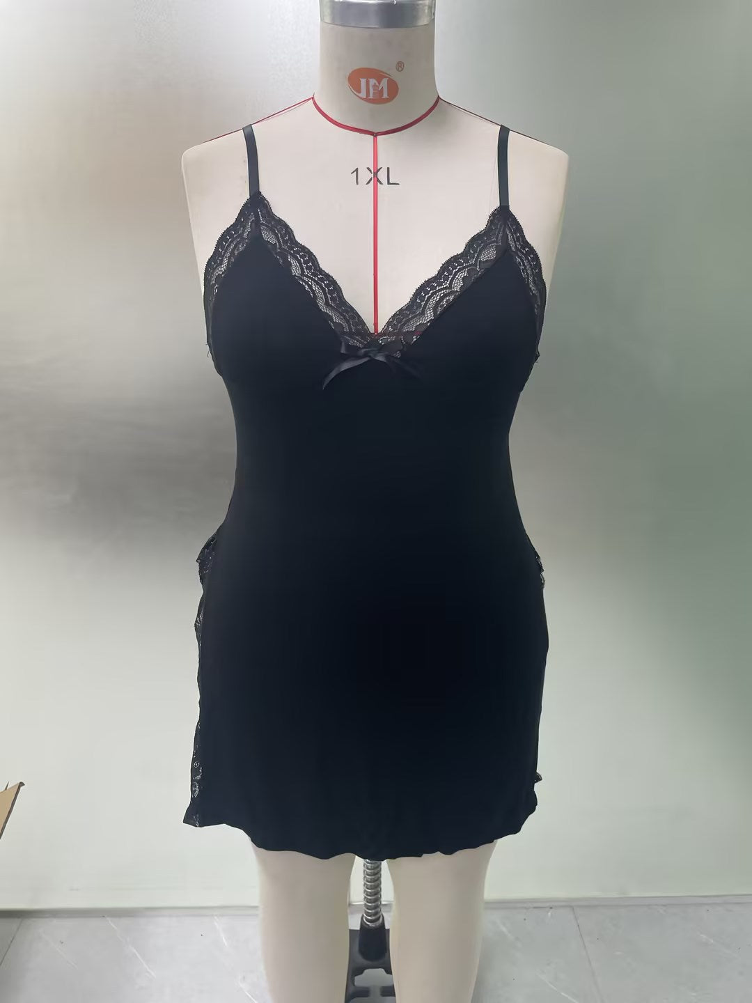 Freedombeauty | European and American Ladies Pajamas plus Size Sexy Lingerie Plussize Deep V Split Suspender Skirt plus Size