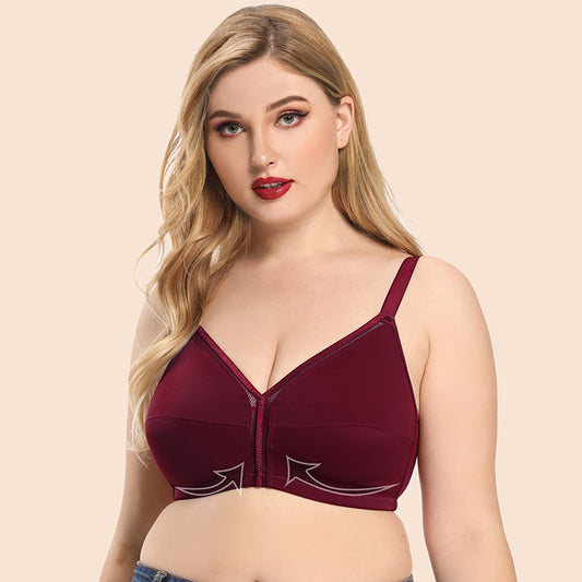 Freedombeauty | New Ultra-Thin Lace plus Size Bra Plump Girls European and American Sexy Underwear Women's Big Chest and Small Bra Micro Push up CD Cup