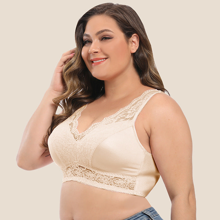 Freedombeauty | Export Bra Lace Edge Vest Underwear Insert Gathered Wireless European and American Bra