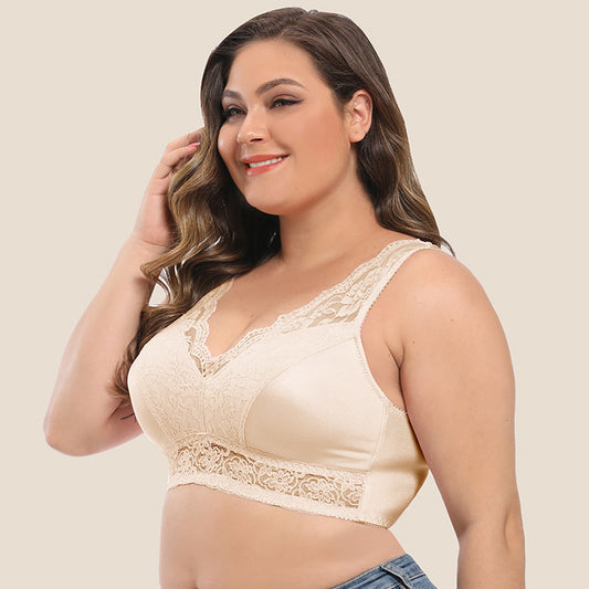 Freedombeauty | Export Bra Lace Edge Vest Underwear Insert Gathered Wireless European and American Bra