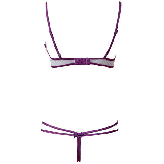 Freedombeauty | FJ286 Cross-Border Steel Rim Flash Shoulder Strap Showcase Purple Embroidered Bra Irregular Low Waist Crotch Pants Set