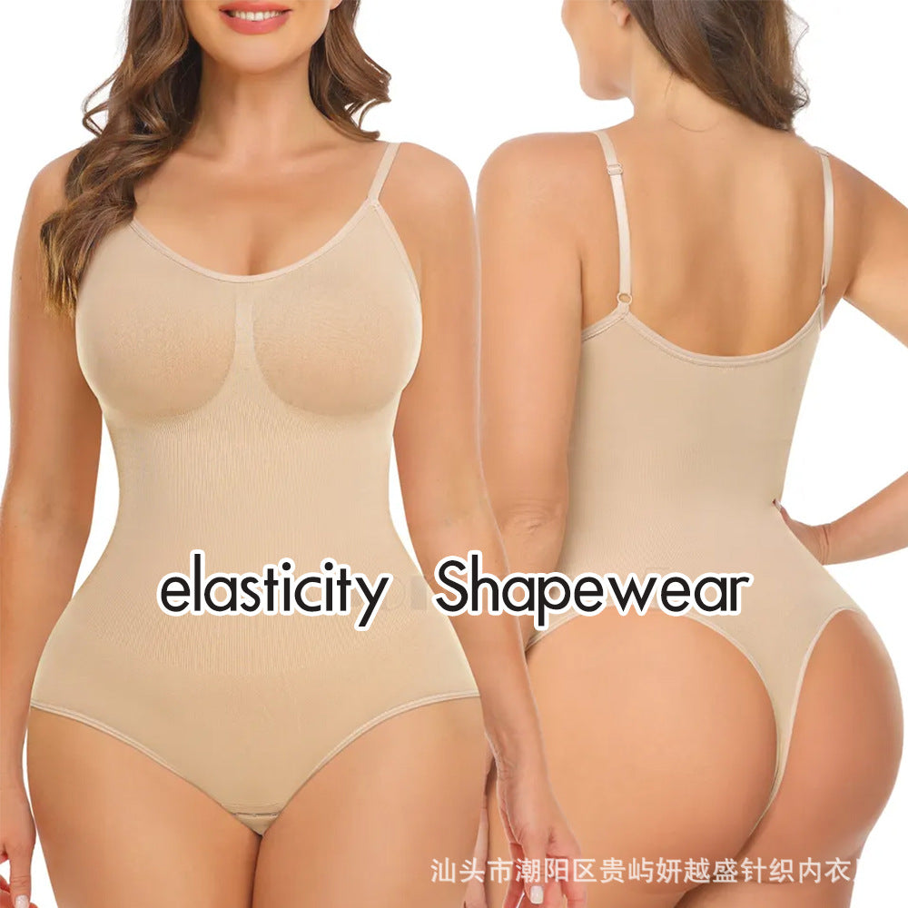freedombeauty|European and American One-Piece Shapewear Postpartum Abdomen Control Pants Triangle Thong Waist Cincher Hip Lifter Shaping Plus Size Tight One-Piece Bodysuit for Women