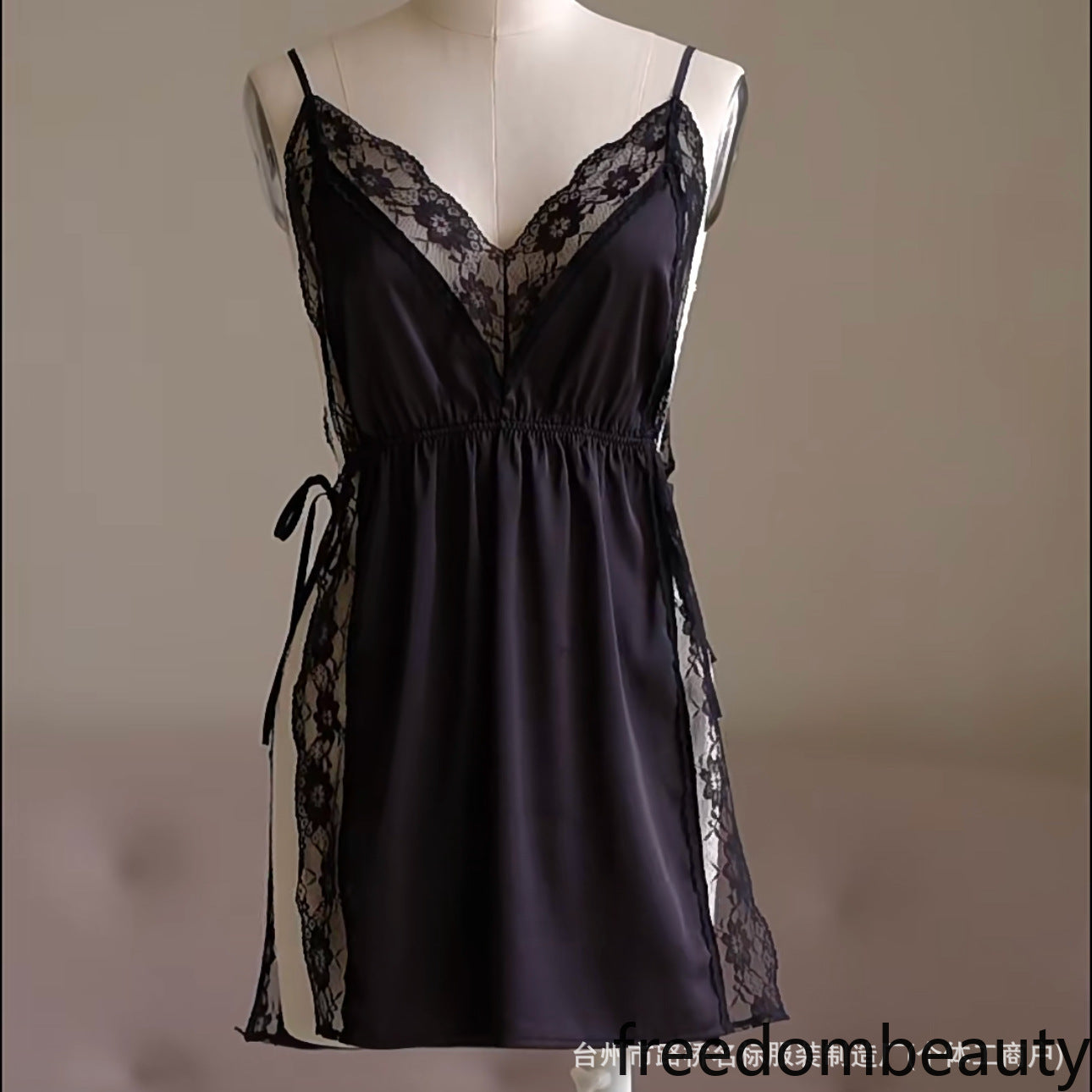 Freedombeauty | 7033 Split satin pajamas on both sides, self-designed