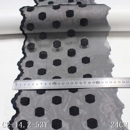 Freedombeauty | Black Mesh Spot Polyester Thread Embroidery Lace Accessories Curtain Clothing Accessories Textile Accessories