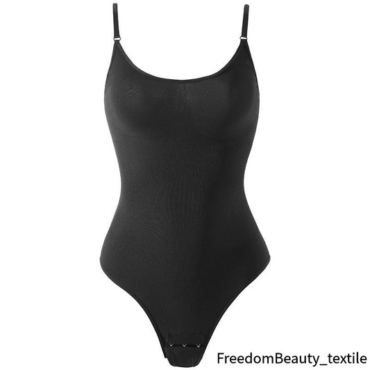 freedombeauty|European and American One-Piece Shapewear Postpartum Abdomen Control Pants Triangle Thong Waist Cincher Hip Lifter Shaping Plus Size Tight One-Piece Bodysuit for Women