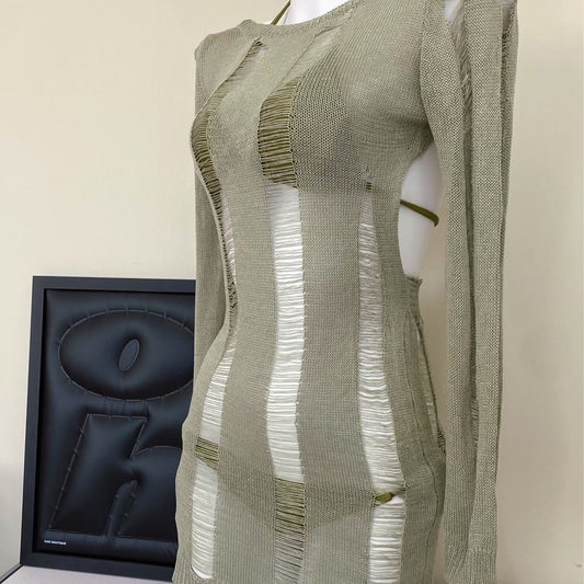 freedombeauty|[Bean Green] New 2023 Sexy Girl Sexy Two-Piece Cover-Up Bikini Swimsuit Set Small Chest Slimming Cover-Up