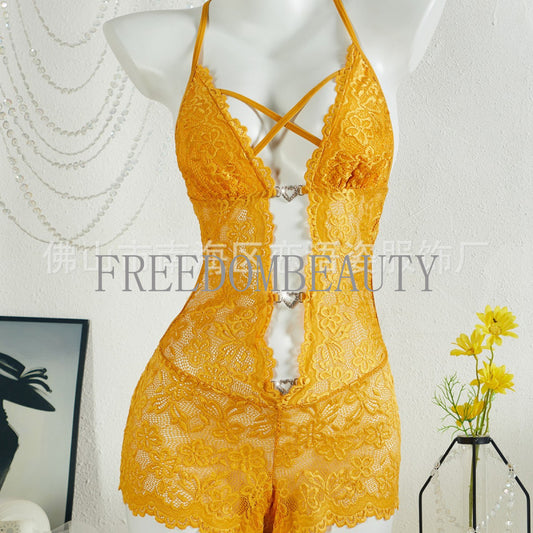 Freedombeauty | Sexy Underwear Lace See-through Temptation New Lace Backless Bodysuit Tight