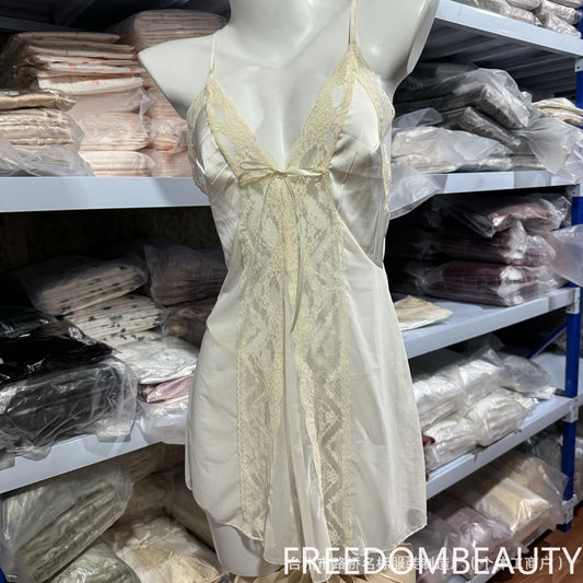 FREEDOMBEAUTY | 5096 Home Lingerie Sexy Lace Perspective Pajamas Midnight Seduction Suspender Pajamas Bed Fun Free