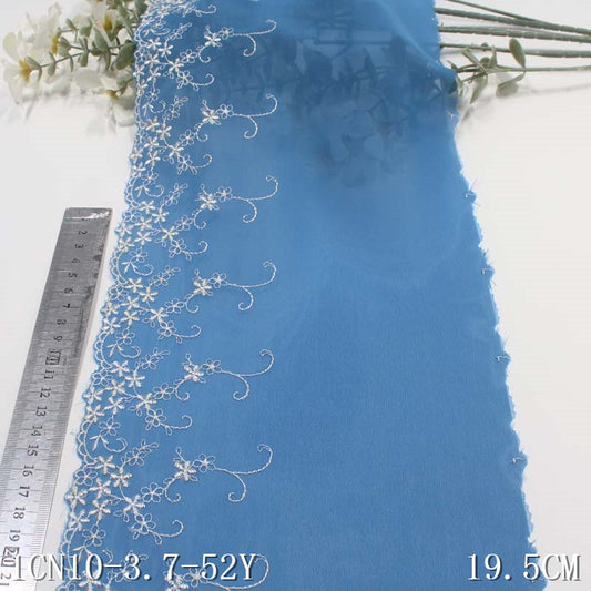 freedombeauty|Two-tone Chiffon Single-sided Polyester Thread Small Flower Embroidery Lace DIY Curtain Sofa Cushion Lace Trim Accessories
