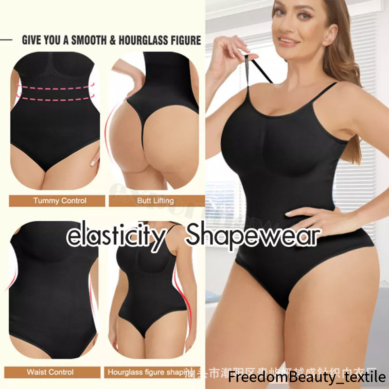 freedombeauty|European and American One-Piece Shapewear Postpartum Abdomen Control Pants Triangle Thong Waist Cincher Hip Lifter Shaping Plus Size Tight One-Piece Bodysuit for Women
