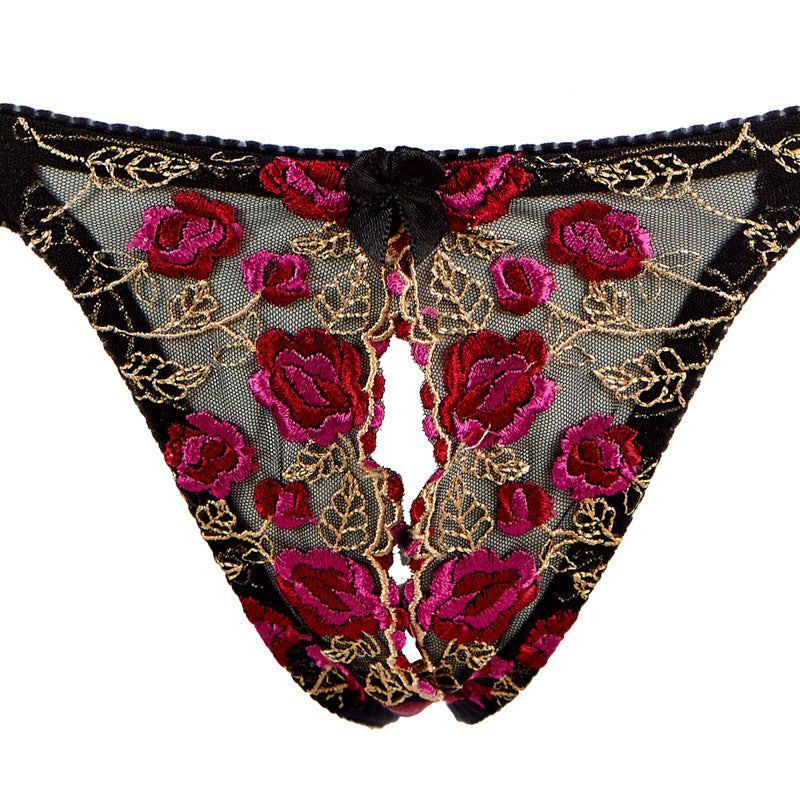 FREEDOMBEAUTY | FJ228A sex underwear exquisite embroidery cotton cup open breast support women's bra set Amazon