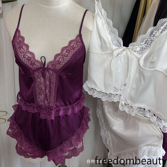 Freedombeauty | 70790 Chest Pad, Sexy Split Pajamas, Split Two-piece Set Pajamas, including Removable Chest Pad