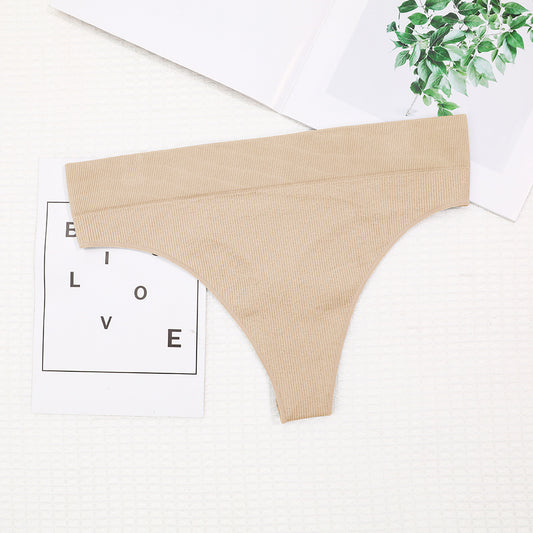 Freedombeauty | New Girl Hip Lifting Underwear Sports Sexy TT Pants Elastic Seamless Solid Color Low Waist plus Size T-Back Women