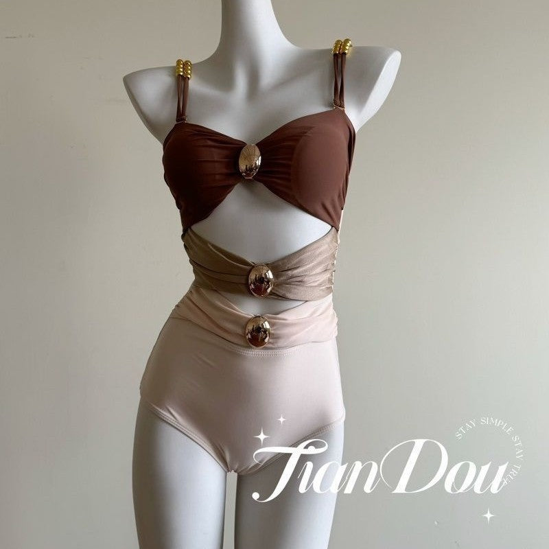 freedombeauty|[Siren's Song] High-Quality Sexy Vacation One-Piece Swimsuit for Women Bikini Long Dress Vacation Beach Summer