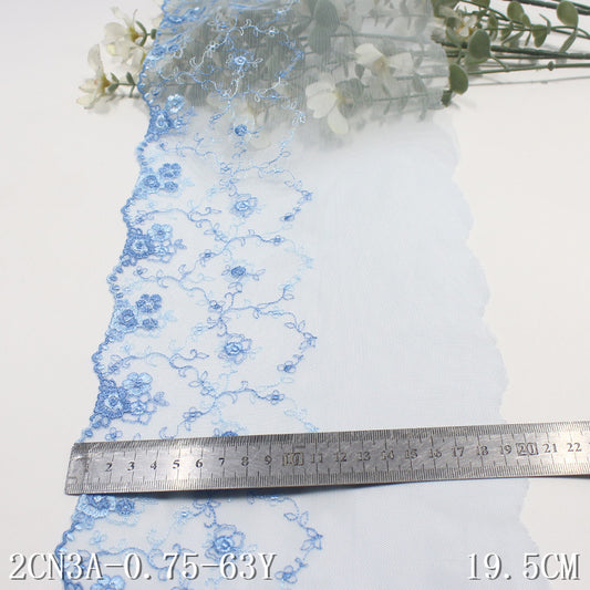 freedombeauty|Two-Color Single-Sided French Small Floral Mesh Embroidery 18cm Clothing Home Textile Lace Trim DIY