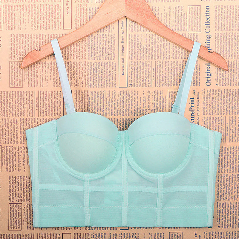 freedombeauty｜Elastic mesh underwear outer wear body sculpting yoga dance bra with chest pad Kaka beauty back sling vest DB594