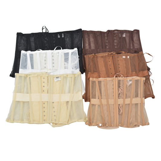 Freedombeauty | 2401 Steel Bone Medium and Long 25cm Summer Cool and Breathable Mesh Thin Fish Bone Girdle Breathable Waist Seal