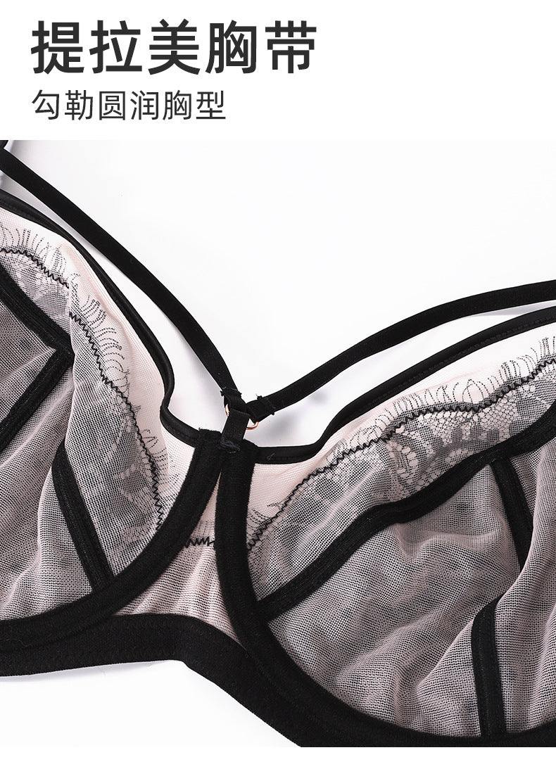 Freedombeauty | Foreign trade lace large size bra large chest small lace bra large cup bra thin underwear fat mm women