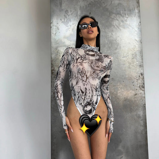freedombeauty｜Tie-dye lingerie onesie tie-dye sexy tight-fitting bodysuit