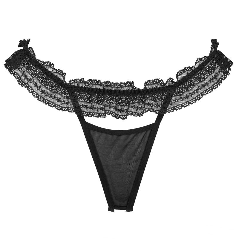 FREEDOMBEAUTY | FQ2940 Lace bow pleated edge three-point bra panties leg ring cat ears cute sex suit