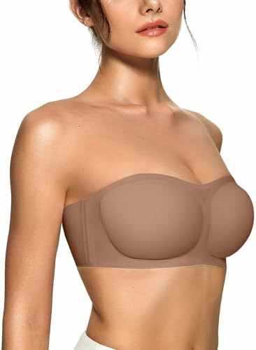 FREEDOMBEAUTY |OEAK Womens Strapless Bras Push Up Bandeau Bra Non Slip Wire