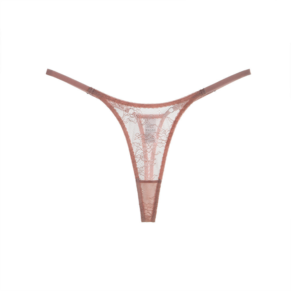 FREEDOMBEAUTY | European and American light pink lace sexy underwear foreign trade hot-selling summer perspective temptation steel ring bra underwear
