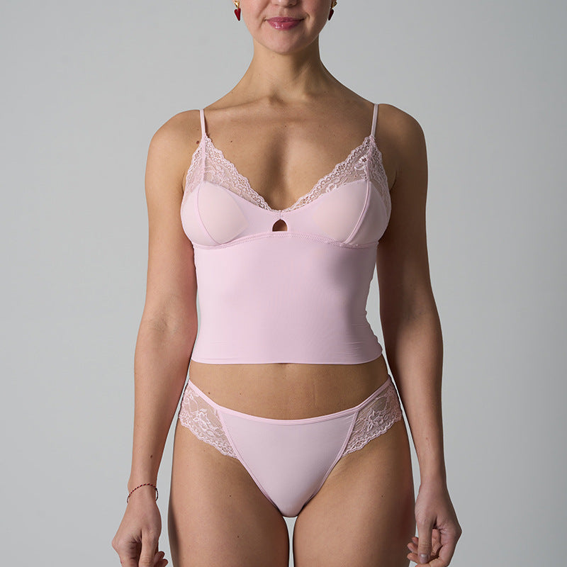 FREEDOMBEAUTY | FITS EVERYBODY Same LACE lace with chest pad Naked lace triangle sling flat angle cover