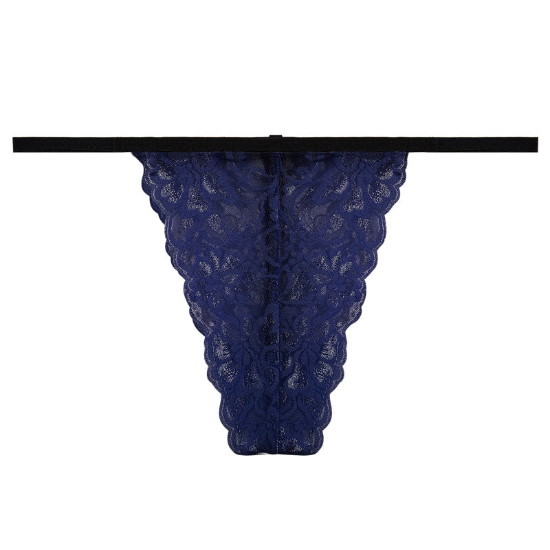 FREEDOMBEAUTY | Amazon hot-selling sexy thong women, one thread thin strap seamless t pants lace mesh sati flower panties