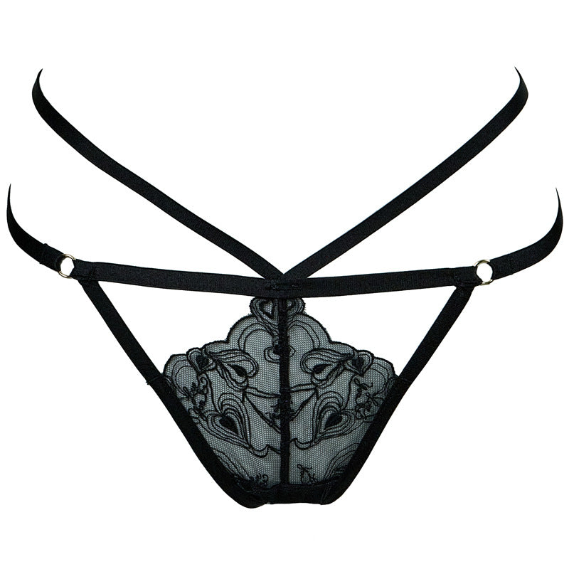 FREEDOMBEAUTY | FQ2863T221M212 Women's French Underwear 1/4 Cup Embroidered Lace Underwear Lift Up Breast Pure Black