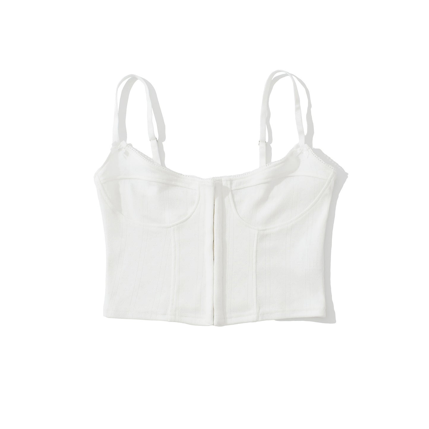 FREEDOMBEAUTY | Sexy embroidery splicing small suspender summer new versatile slim-fit short Spice Girl waist bottom vest