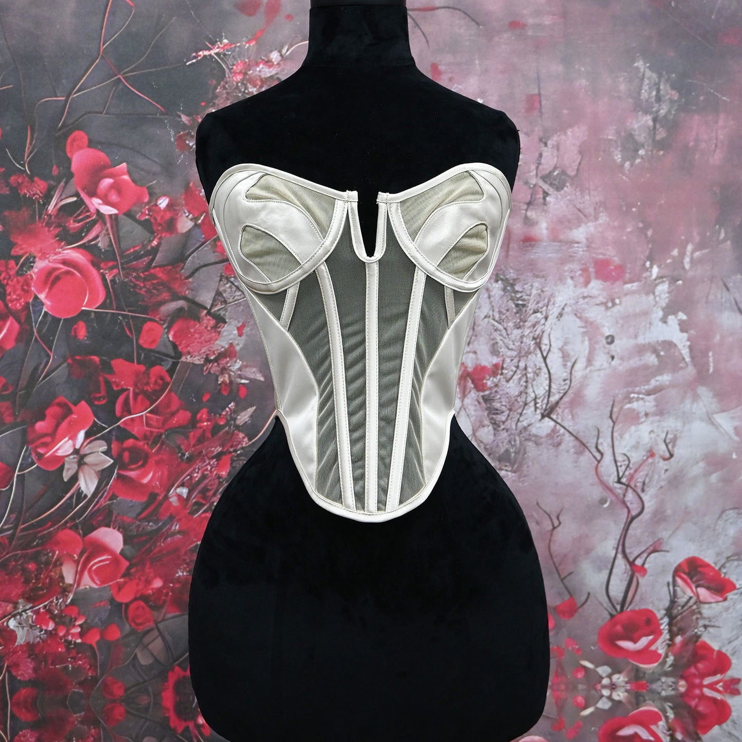 FREEDOMBEAUTY | 7033 Mesh Wedding Dress Satin 2025 New Sexy Spice Girl Back Strap Steel Bone Sculpting Girdle Belly Corset