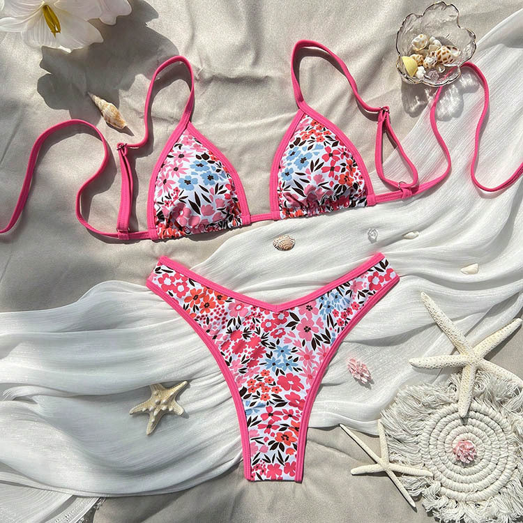 FREEDOMBEAUTY | Leopard print bikini 2025 new European and American lace-up swimsuit women's high-end beach hot spring swimsuit bikini