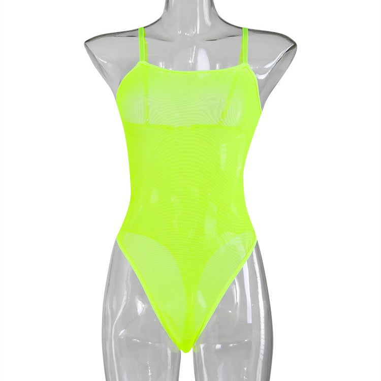FREEDOMBEAUTY | New European and American, body sculpting suspender onesie, sexy perspective erotic underwear one-piece corset