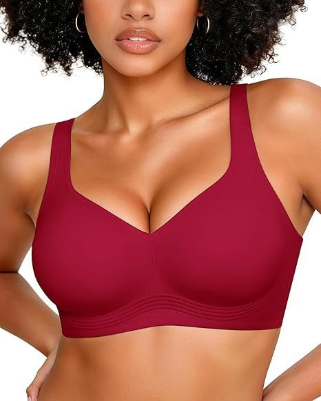 FREEDOMBEAUTY |OEAK Womens Wireless Jelly Bra Plus Size Supportive Seamless