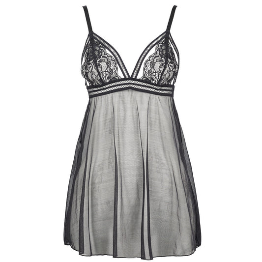 FREEDOMBEAUTY | FQ2731 Black Transparent Thin Lace Mesh Elastic with Light Mesh Ladies Suspender Dress Seduction Flirting Cross-Border