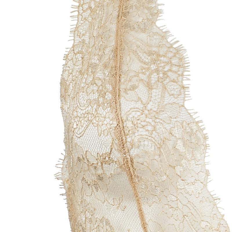 Freedombeauty | FQ2716 bronzing eyelash lace big beauty back strap deep V neck golden onesie European and American exports high quality