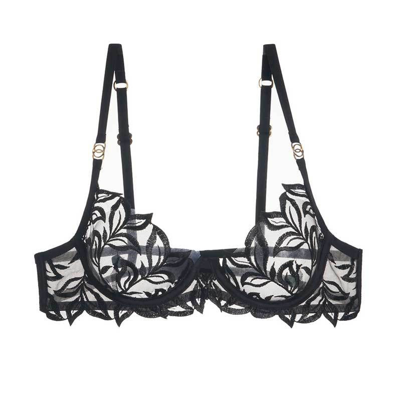 FREEDOMBEAUTY | Cross-border classic embroidered bras and underwear two sets women's underwear fishbone foreign trade special for Bra ultra-thin bras