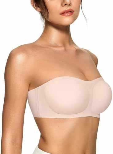 FREEDOMBEAUTY |OEAK Womens Strapless Bras Push Up Bandeau Bra Non Slip Wire