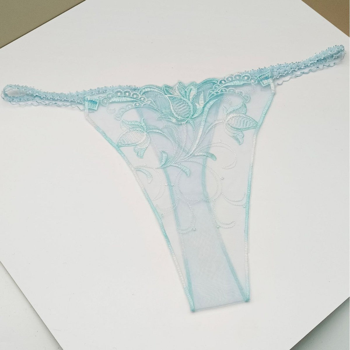 FREEDOMBEAUTY | Sexy transparent women's thong perspective open crotch hollow sex fun rose flower embroidery color matching cross-border