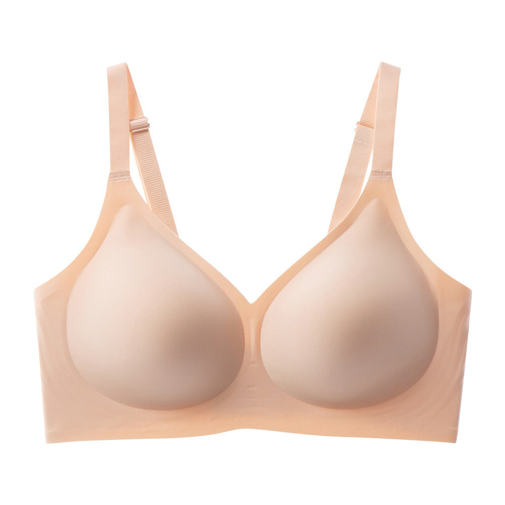 FREEDOMBEAUTY | Cross-border explosion Large size jelly Simple elastic U-shaped back bra Beautiful back underwear Comfortable and breathable strip gathering text