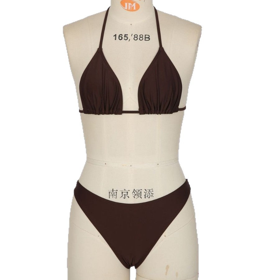 FREEDOMBEAUTY | New swimsuit women's sexy lace three-piece swimsuit women's bikini neck blouse vacation swimsuit
