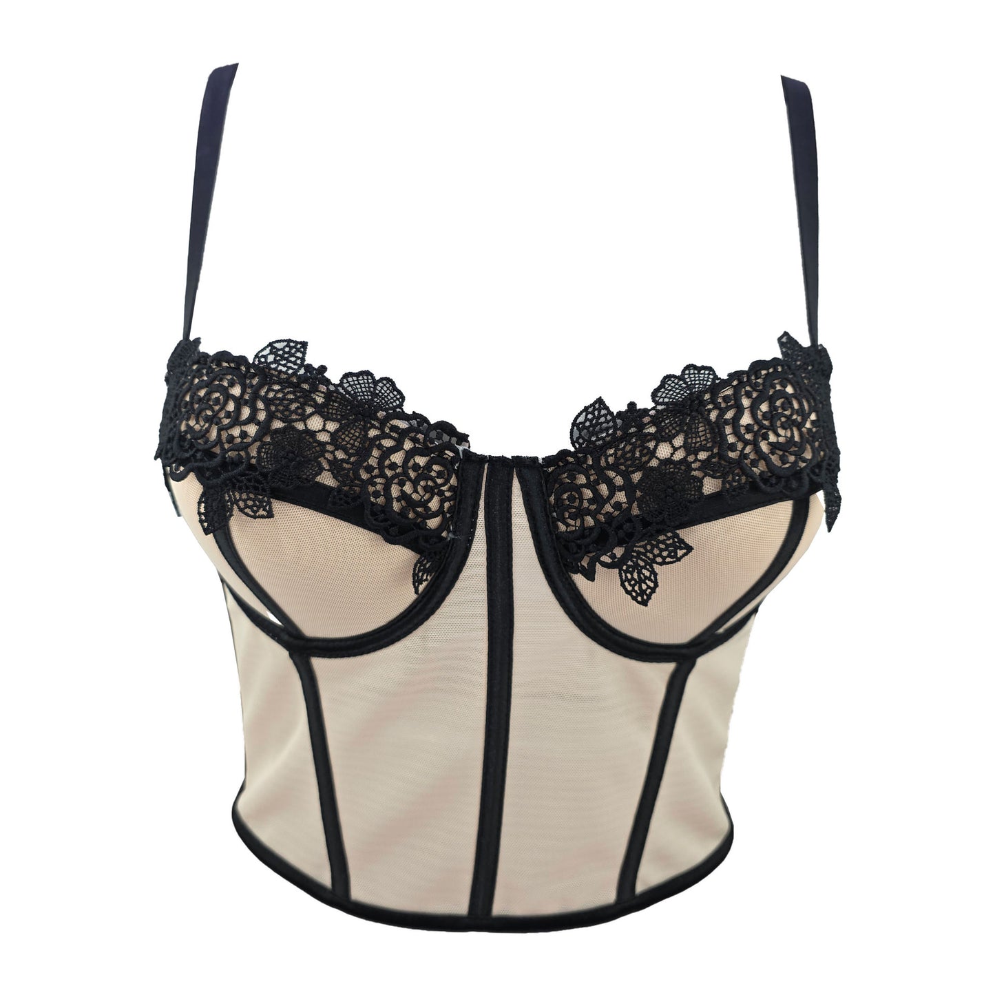FREEDOMBEAUTY | Versatile slim-fitting new French bra, small vest, slim bra, waist closed, ultra-thin contrasting lace, pure desire bra