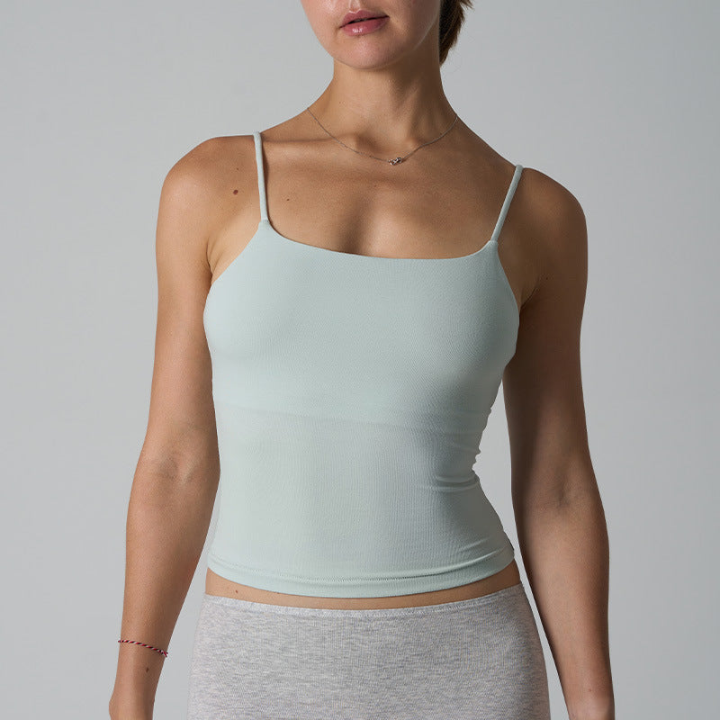 FREEDOMBEAUTY | cotton vest cotton ammonia babes suspender vest without chest pad solid color versatile short inner base women