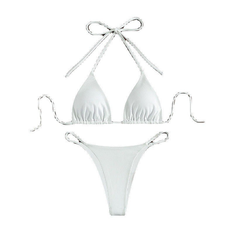 FREEDOMBEAUTY | Lace-up bikini swimsuit women 2025 new European and American sexy beach bikini hot spring swimsuit