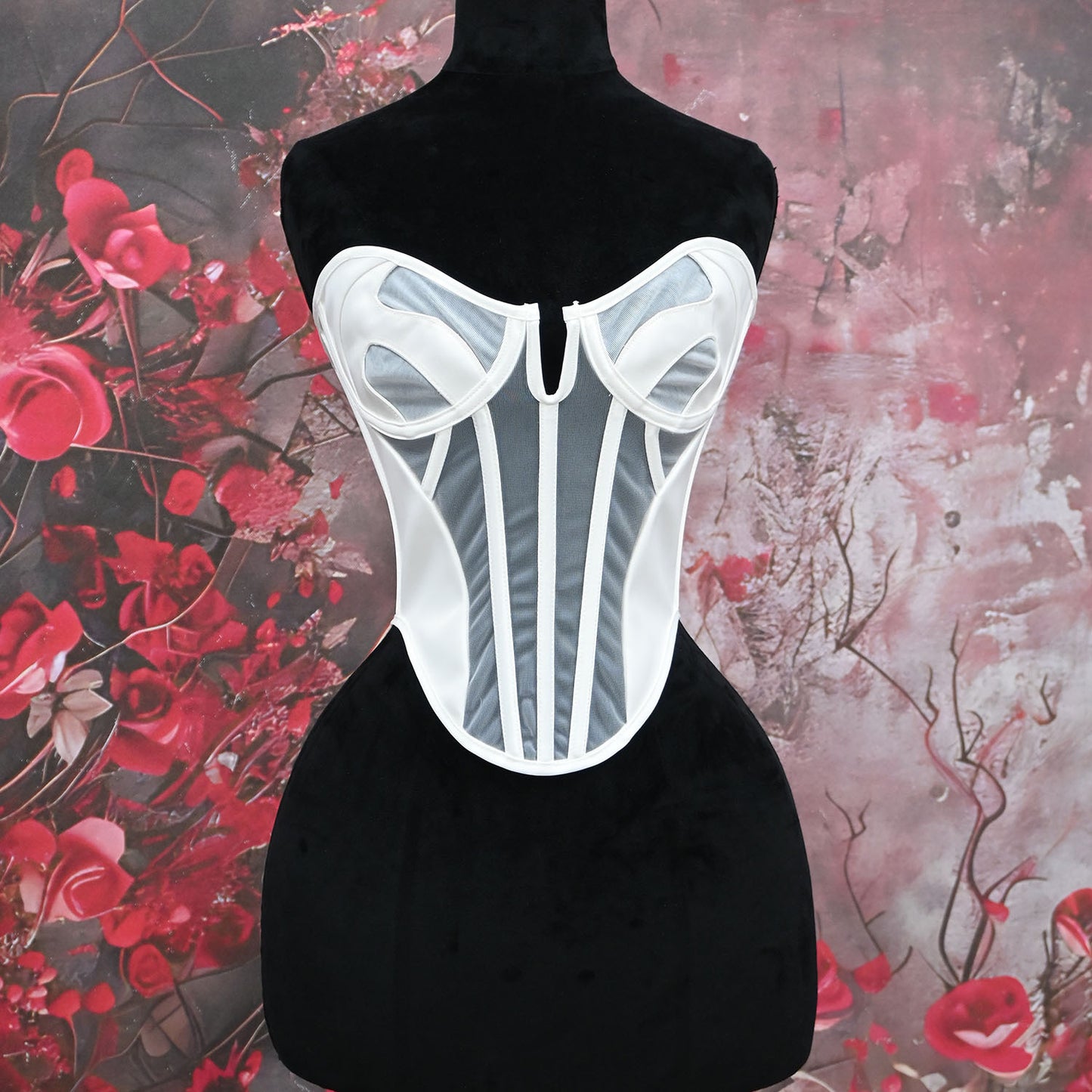 FREEDOMBEAUTY | 7033 Mesh Wedding Dress Satin 2025 New Sexy Spice Girl Back Strap Steel Bone Sculpting Girdle Belly Corset